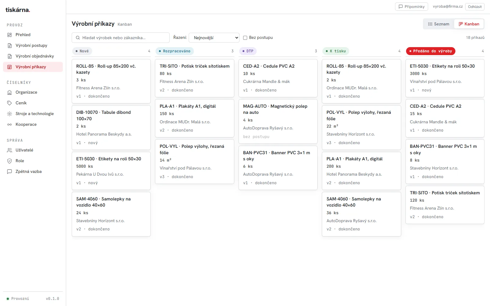 Print production order management with ABRA Flexi